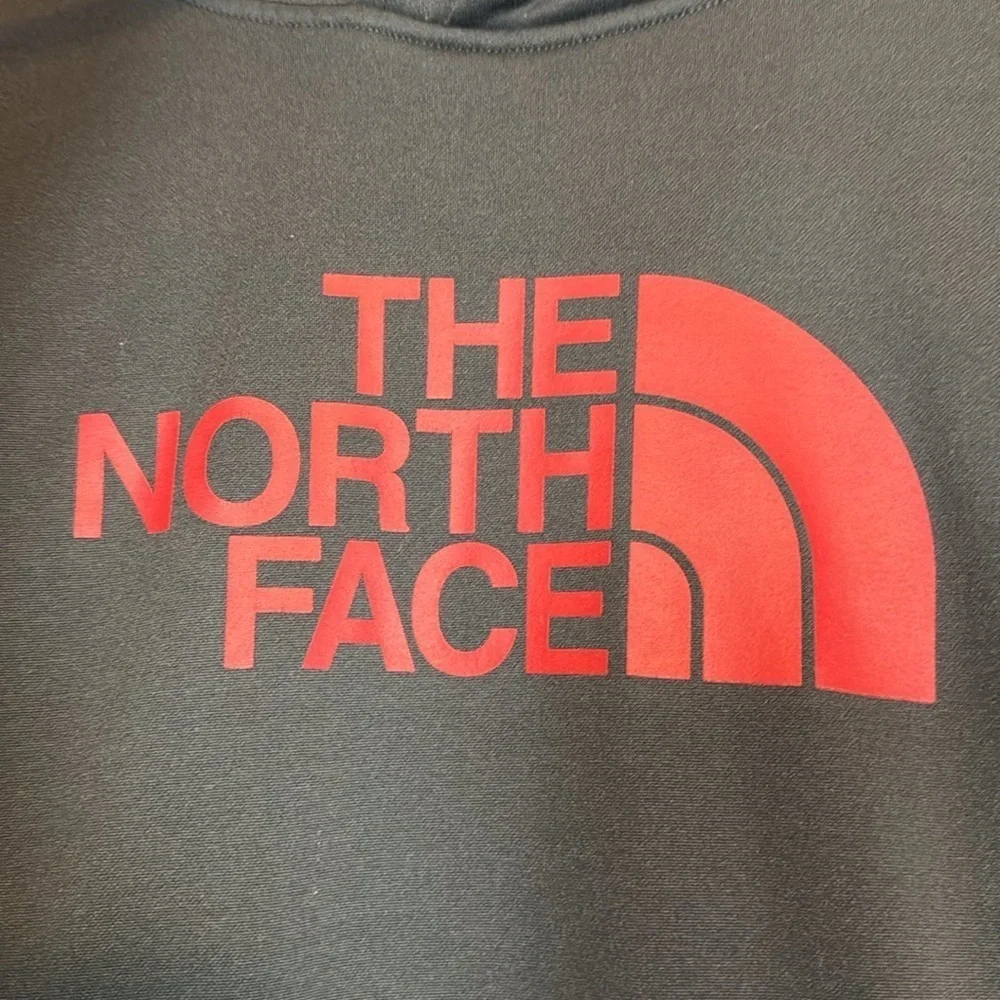 The North Face dark gray and red hoodie sweatshirt Size Large